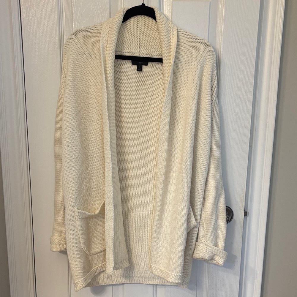 J. Crew Cream Open-Front Cardigan